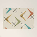 Mid Century Boomerangs And Starbursts Multicolored 1 Welcome Mat Gallery Image 1