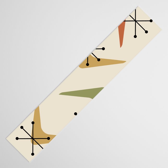 Mid Century Boomerangs And Starbursts Multicolored 1 Table Runner Gallery Image 3