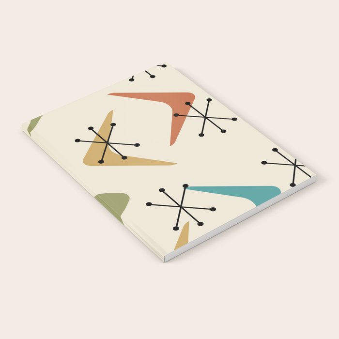 Mid Century Boomerangs And Starbursts Multicolored 1 Notebook Gallery Image 1
