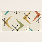 Mid Century Boomerangs And Starbursts Multicolored 1 Desk Mat Gallery Image 3