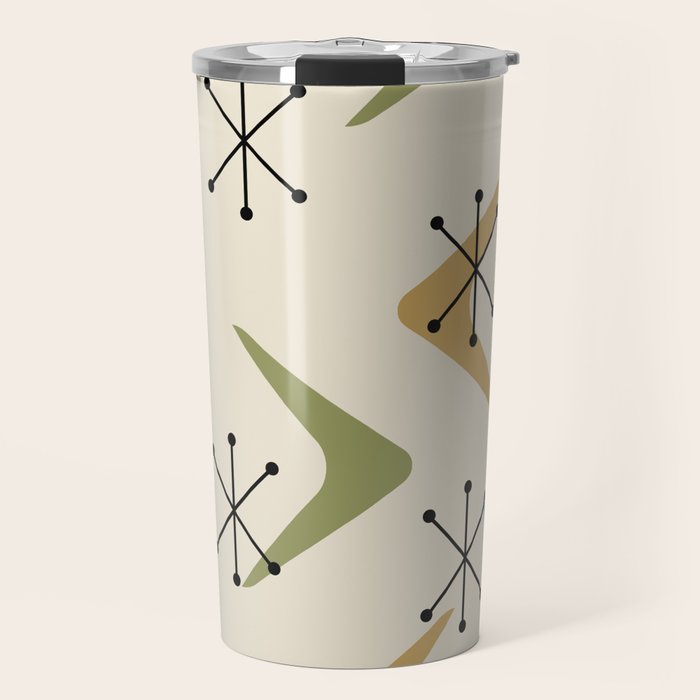 Mid Century Boomerangs And Starbursts Multicolored 1 Travel Mug Gallery Image 1