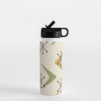 Mid Century Boomerangs And Starbursts Multicolored 1 Water Bottle Gallery Image 1