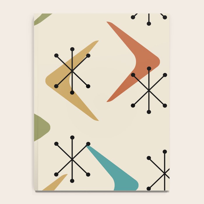 Mid Century Boomerangs And Starbursts Multicolored 1 Notebook Gallery Image 4