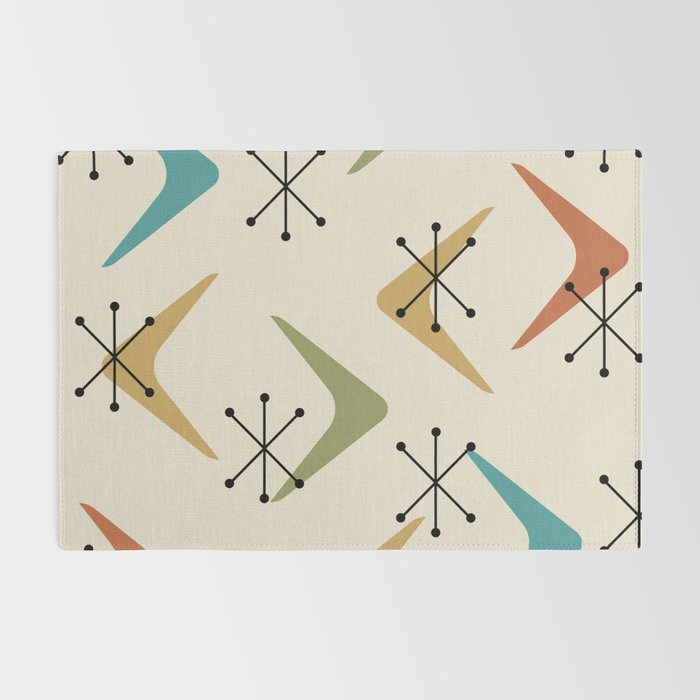 Mid Century Boomerangs And Starbursts Multicolored 1 Rug Gallery Image 2