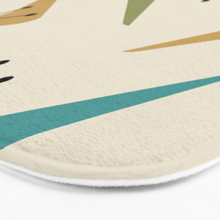 Mid Century Boomerangs And Starbursts Multicolored 1 Bath Mat Gallery Image 3
