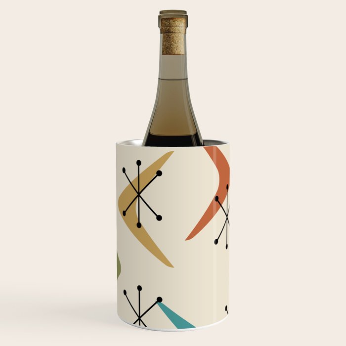 Mid Century Boomerangs And Starbursts Multicolored 1 Wine Chiller Gallery Image 3