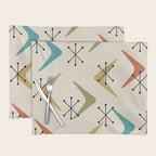 Mid Century Boomerangs And Starbursts Multicolored 1 Placemat Gallery Image 1