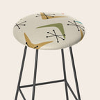 Mid Century Boomerangs And Starbursts Multicolored 1 Stool Gallery Image 2