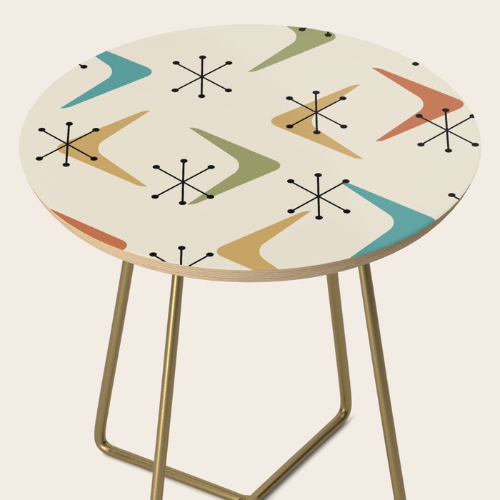 Mid Century Boomerangs And Starbursts Multicolored 1 Side Table Gallery Image 2