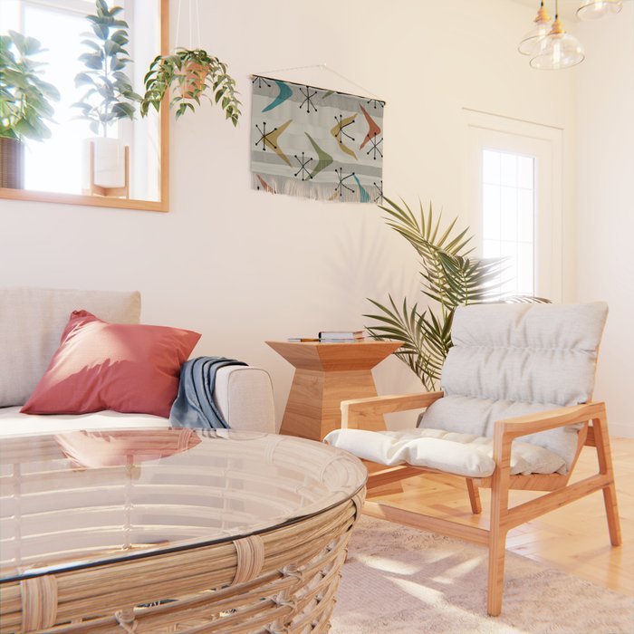 Mid Century Boomerangs And Starbursts Multicolored 1 Wall Hanging Gallery Image 2