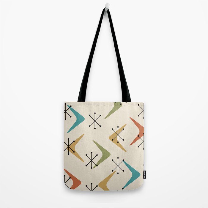 Mid Century Boomerangs And Starbursts Multicolored 1 Tote Bag Gallery Image 2