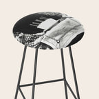 Vintage Let them eat cake kittens with cake and candles funny humorous black and white photograph Stool Gallery Image 2