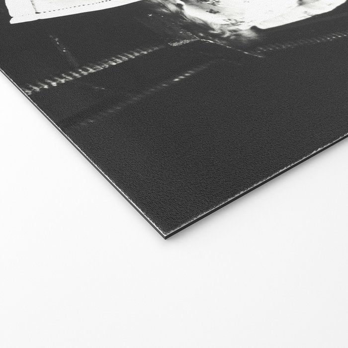 Vintage Let them eat cake kittens with cake and candles funny humorous black and white photograph Welcome Mat Gallery Image 2