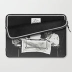 Vintage Let them eat cake kittens with cake and candles funny humorous black and white photograph Laptop Sleeve Gallery Image 2