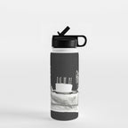 Vintage Let them eat cake kittens with cake and candles funny humorous black and white photograph Water Bottle Gallery Image 1