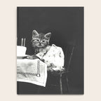 Vintage Let them eat cake kittens with cake and candles funny humorous black and white photograph Notebook Gallery Image 4