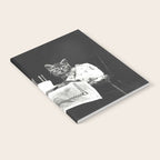 Vintage Let them eat cake kittens with cake and candles funny humorous black and white photograph Notebook Gallery Image 2