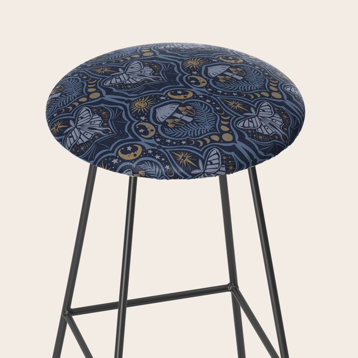 Celestial Forest Damask - celestial blue Stool Gallery Image 2