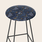 Celestial Forest Damask - celestial blue Stool Gallery Image 2
