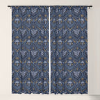 Celestial Forest Damask - celestial blue Window Curtain Gallery Image 5