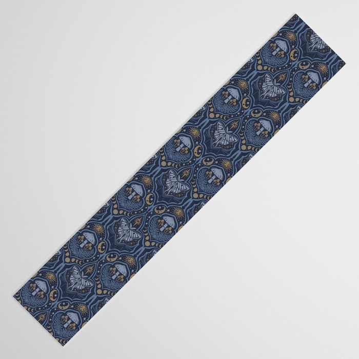 Celestial Forest Damask - celestial blue Table Runner Gallery Image 3