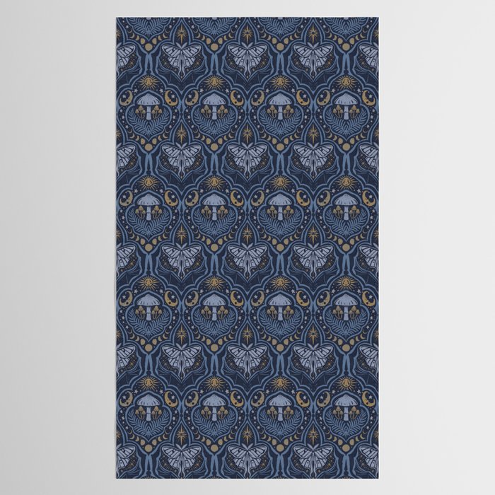 Celestial Forest Damask - celestial blue Tablecloth Gallery Image 2