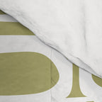 Mid Century Modern Piquet Geometric Split Pea Green and White Pattern Comforter Gallery Image 4