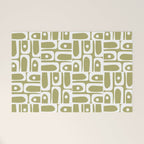 Mid Century Modern Piquet Geometric Split Pea Green and White Pattern Welcome Mat Gallery Image 1