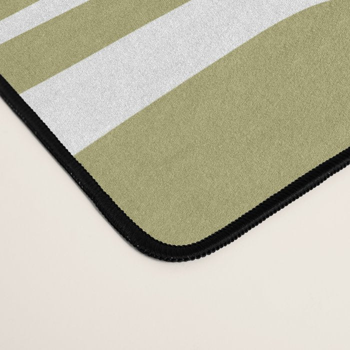 Mid Century Modern Piquet Geometric Split Pea Green and White Pattern Desk Mat Gallery Image 4