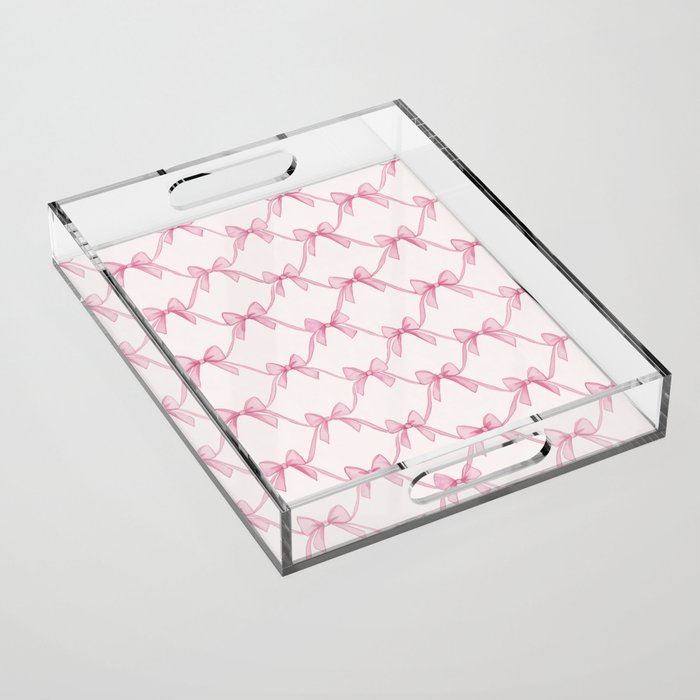 Coquette Aesthetic Pastel Pink Bows Cute Balletcore Joy of Together Acrylic Tray Gallery Image 1