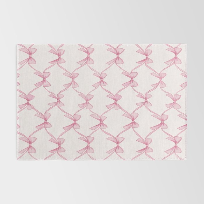 Coquette Aesthetic Pastel Pink Bows Cute Balletcore Joy of Together Rug Gallery Image 2