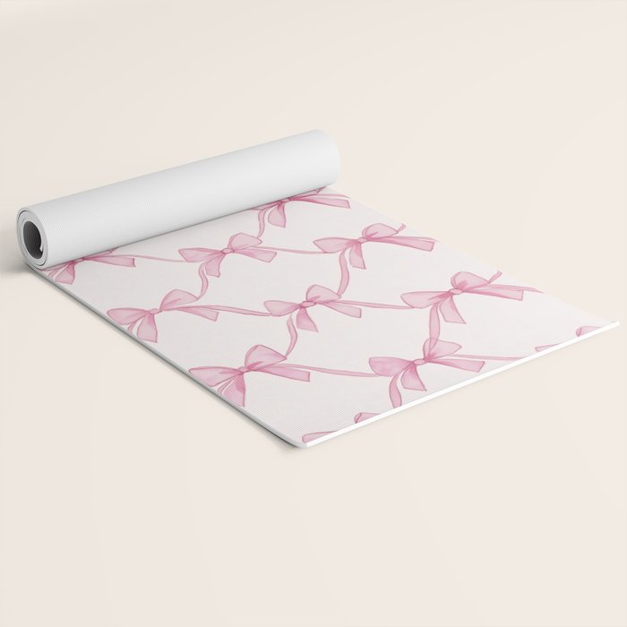 Coquette Aesthetic Pastel Pink Bows Cute Balletcore Joy of Together Yoga Mat Gallery Image 2