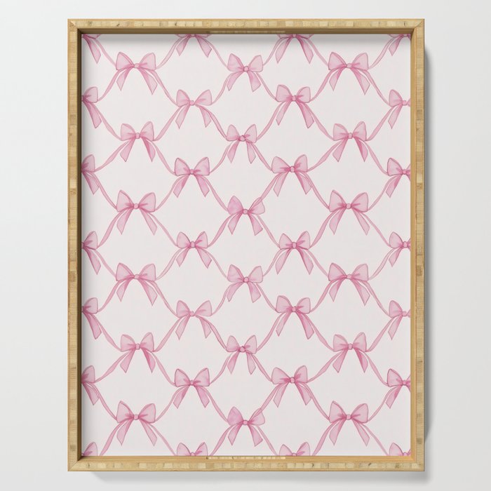 Coquette Aesthetic Pastel Pink Bows Cute Balletcore Joy of Together Serving Tray Gallery Image 1