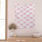 Coquette Aesthetic Pastel Pink Bows Cute Balletcore Joy of Together Wall Tapestry Gallery Image 2
