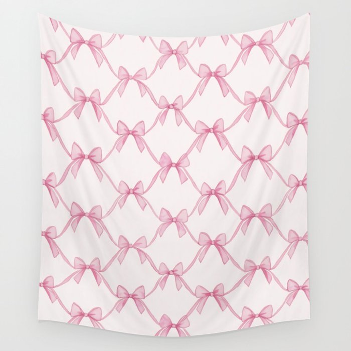 Coquette Aesthetic Pastel Pink Bows Cute Balletcore Joy of Together Wall Tapestry