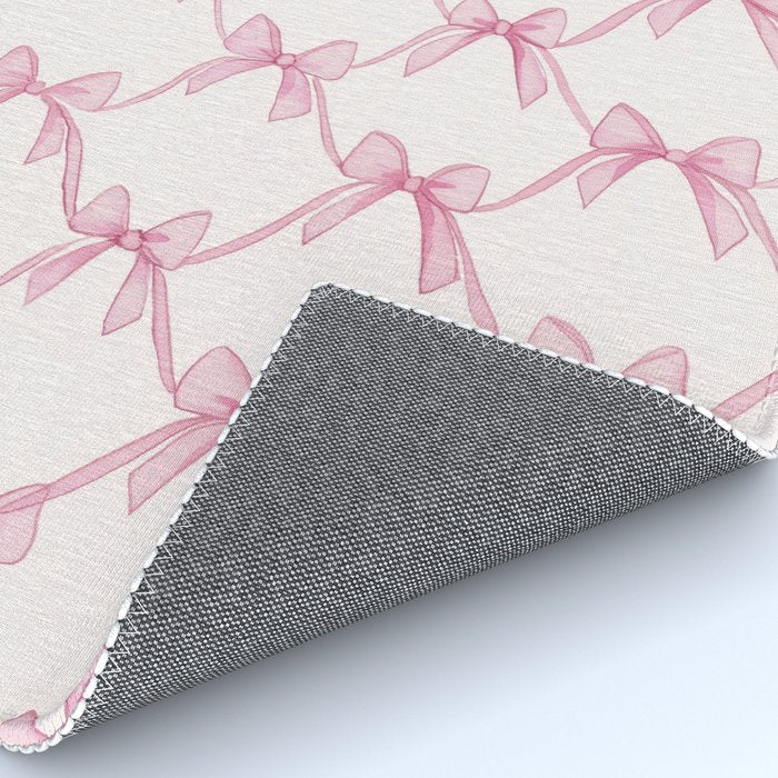 Coquette Aesthetic Pastel Pink Bows Cute Balletcore Joy of Together Rug Gallery Image 4