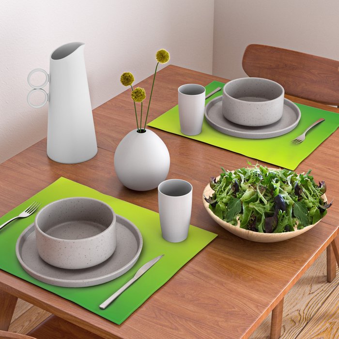 LIME GREEN OMBRE COLOR Placemat Gallery Image 2