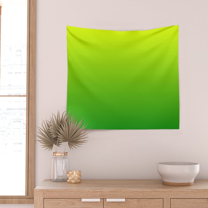 LIME GREEN OMBRE COLOR Wall Tapestry Gallery Image 2