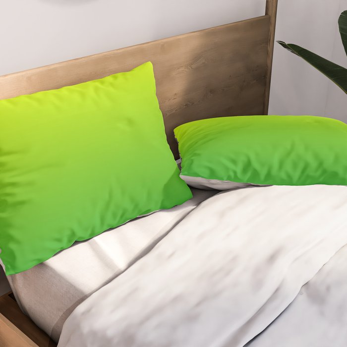 LIME GREEN OMBRE COLOR Pillow Sham Gallery Image 2