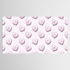 Pink love heart candy checkered pattern Tablecloth Gallery Image 2