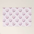 Pink love heart candy checkered pattern Welcome Mat Gallery Image 1