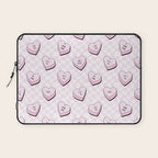 Pink love heart candy checkered pattern Laptop Sleeve Gallery Image 1