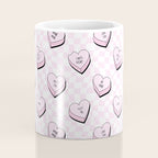 Pink love heart candy checkered pattern Coffee Mug Gallery Image 4