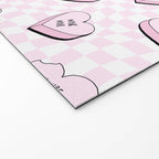 Pink love heart candy checkered pattern Welcome Mat Gallery Image 2