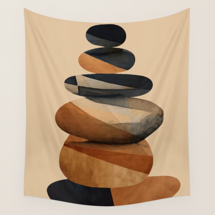 Abstract and Modern Stones Art 1 Wall Tapestry Gallery Image 1