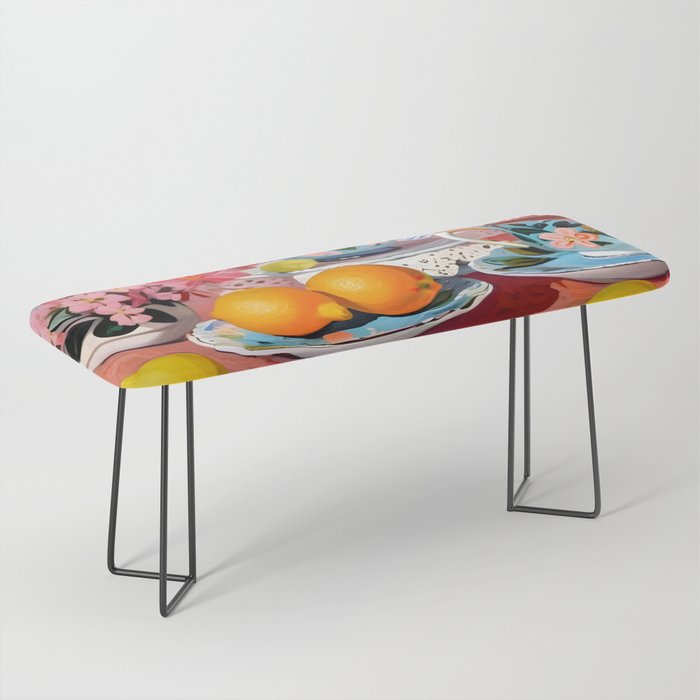 Earl Brown Tea Time, Tea Cups Supper High Tea, Slow Living Eclectic Whimsical Maximalist, Lemons Food Coffee Bench Gallery Image 1
