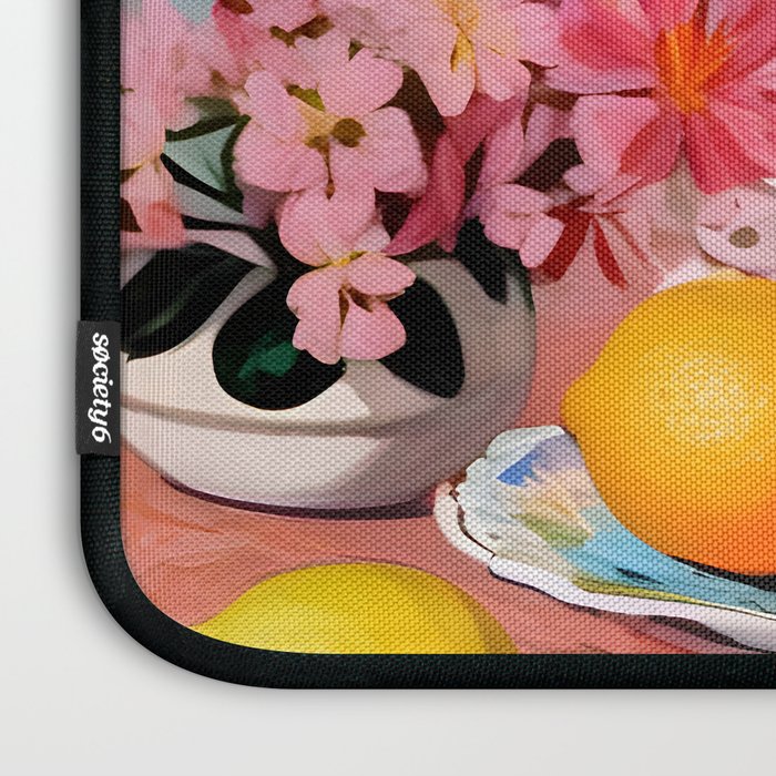 Earl Brown Tea Time, Tea Cups Supper High Tea, Slow Living Eclectic Whimsical Maximalist, Lemons Food Coffee Laptop Sleeve Gallery Image 3