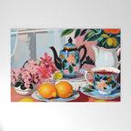 Earl Brown Tea Time, Tea Cups Supper High Tea, Slow Living Eclectic Whimsical Maximalist, Lemons Food Coffee Welcome Mat Gallery Image 1