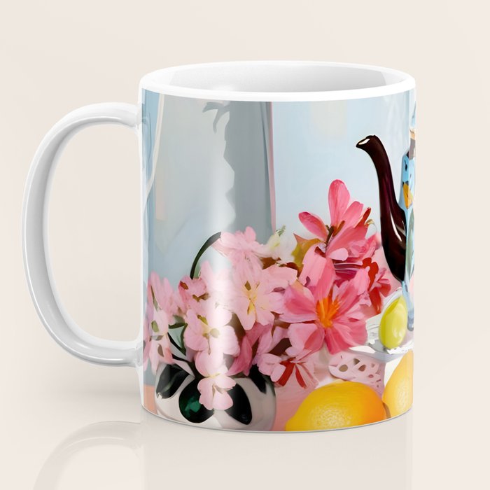 Earl Brown Tea Time, Tea Cups Supper High Tea, Slow Living Eclectic Whimsical Maximalist, Lemons Food Coffee Coffee Mug Gallery Image 3