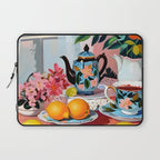 Earl Brown Tea Time, Tea Cups Supper High Tea, Slow Living Eclectic Whimsical Maximalist, Lemons Food Coffee Laptop Sleeve Gallery Image 1